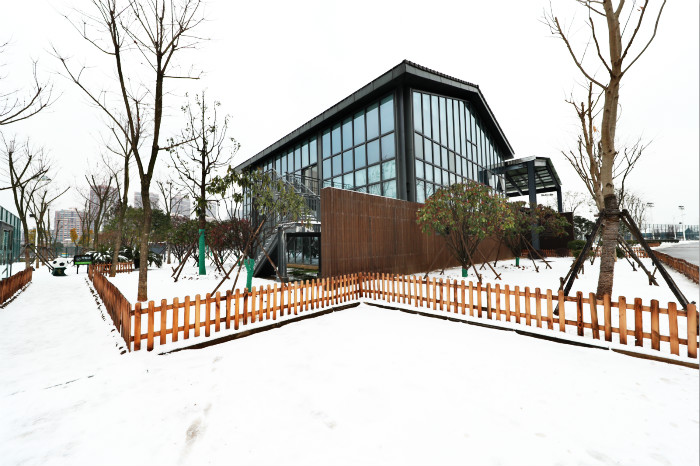 一场雪，体育中心美得不要不要的</br>但最美的风景还是他们(图1)